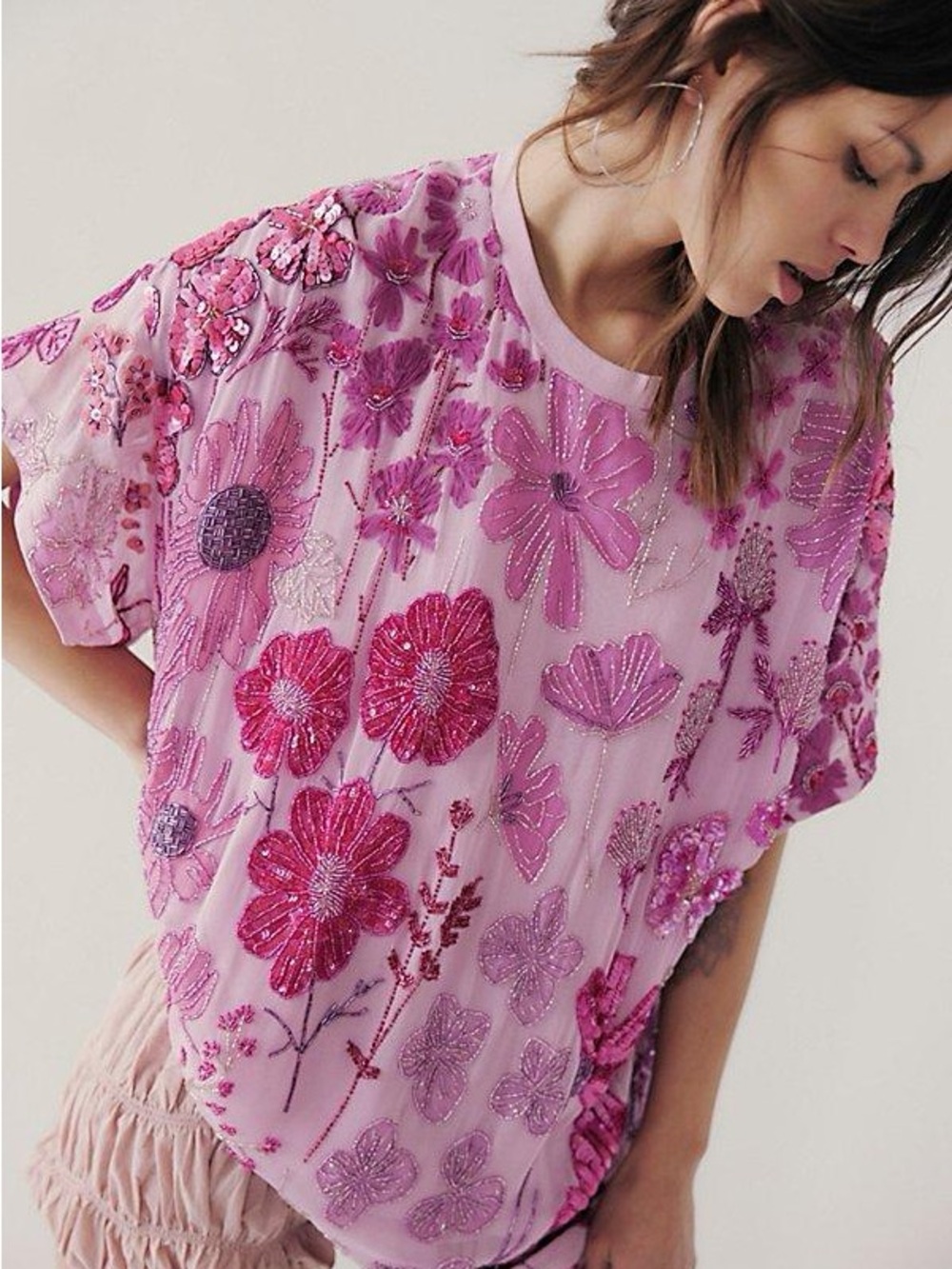 Free People Pink Jewel Embroidered Mini Dress - Picture 3 of 9